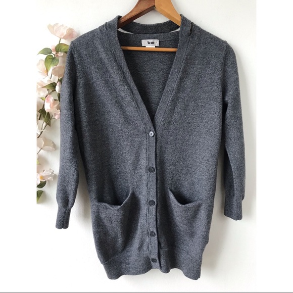 Acne Studios Sweaters - Acne Alina Gray Merino Wool Sweater